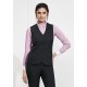 Ladies 4 Button Fabric Vest (Black)