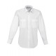 Mens Epaulette Long Sleeve Shirt (White)