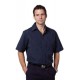 Mens Pinstripe Short Sleeve Shirt (Navy)